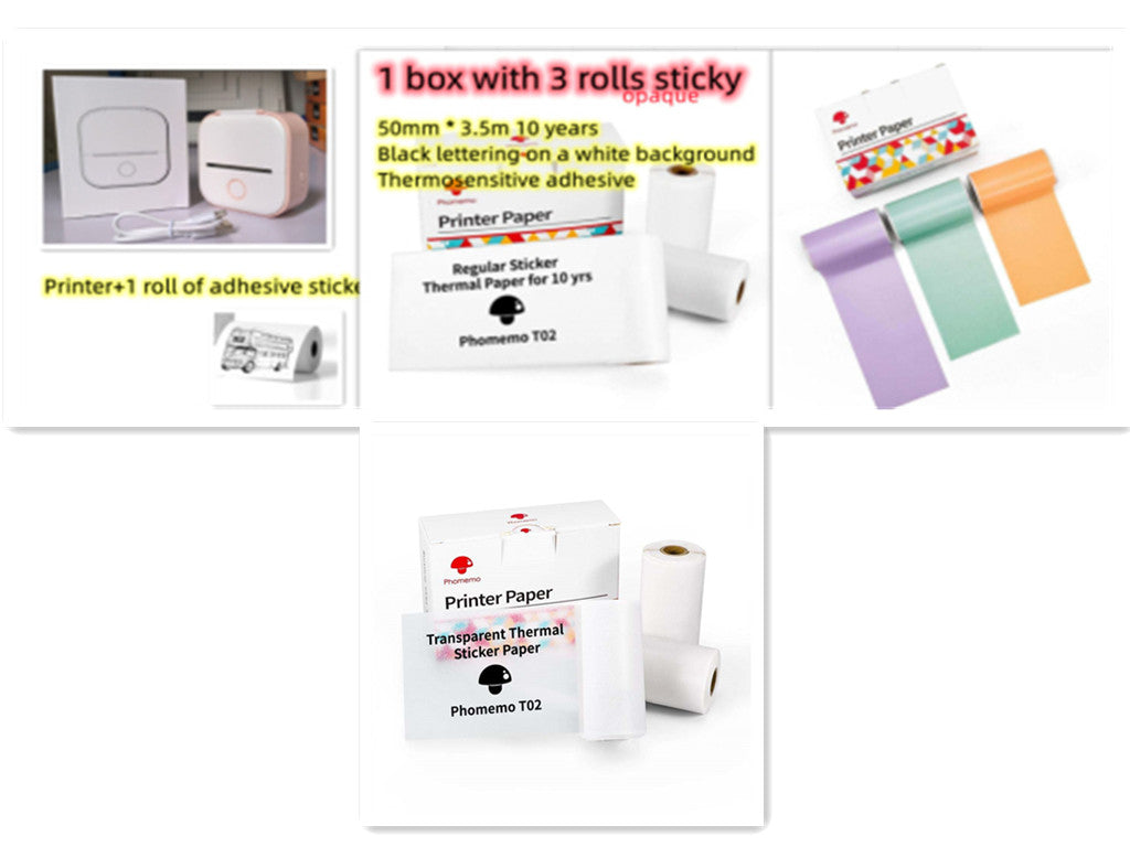 Portable Mini Thermal Printer | Inkless Bluetooth Pocket Printer for Notes & Labels