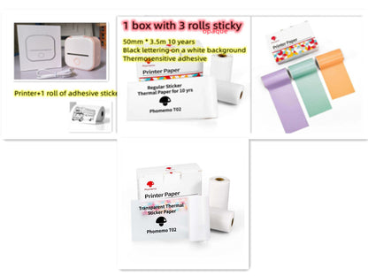 Portable Mini Thermal Printer | Inkless Bluetooth Pocket Printer for Notes & Labels
