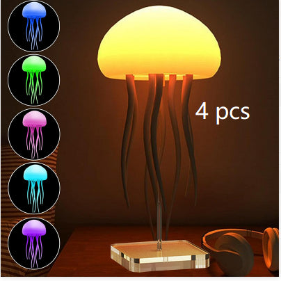 LED Jellyfish Mood Lamp – Smart USB Night Light with Floating Jellyfish Effect, Portable Ambient Table Lamp for Bedroom, Bedside & Desk Decor