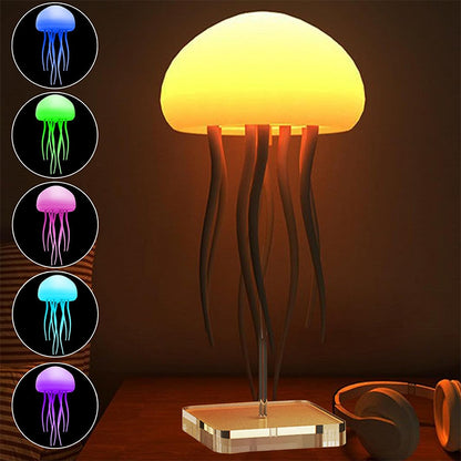 LED Jellyfish Mood Lamp – Smart USB Night Light with Floating Jellyfish Effect, Portable Ambient Table Lamp for Bedroom, Bedside & Desk Decor
