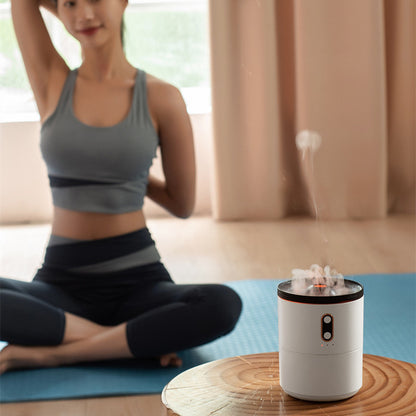 Volcanic Flame Aroma Diffuser USB Portable Jellyfish Humidifier with LED Night Light & Essential Oil Fragrance