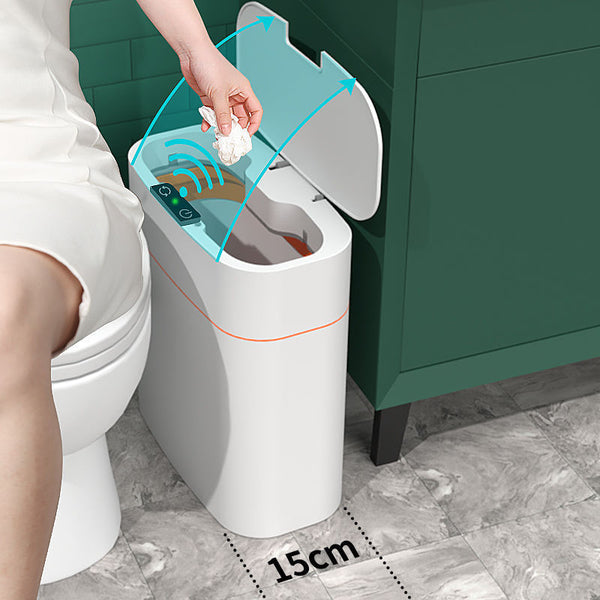 Smart Motion Sensor Trash Can with Lid – Touchless Automatic Dustbin