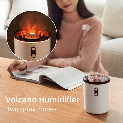 Volcanic Flame Aroma Diffuser USB Portable Jellyfish Humidifier with LED Night Light & Essential Oil Fragrance