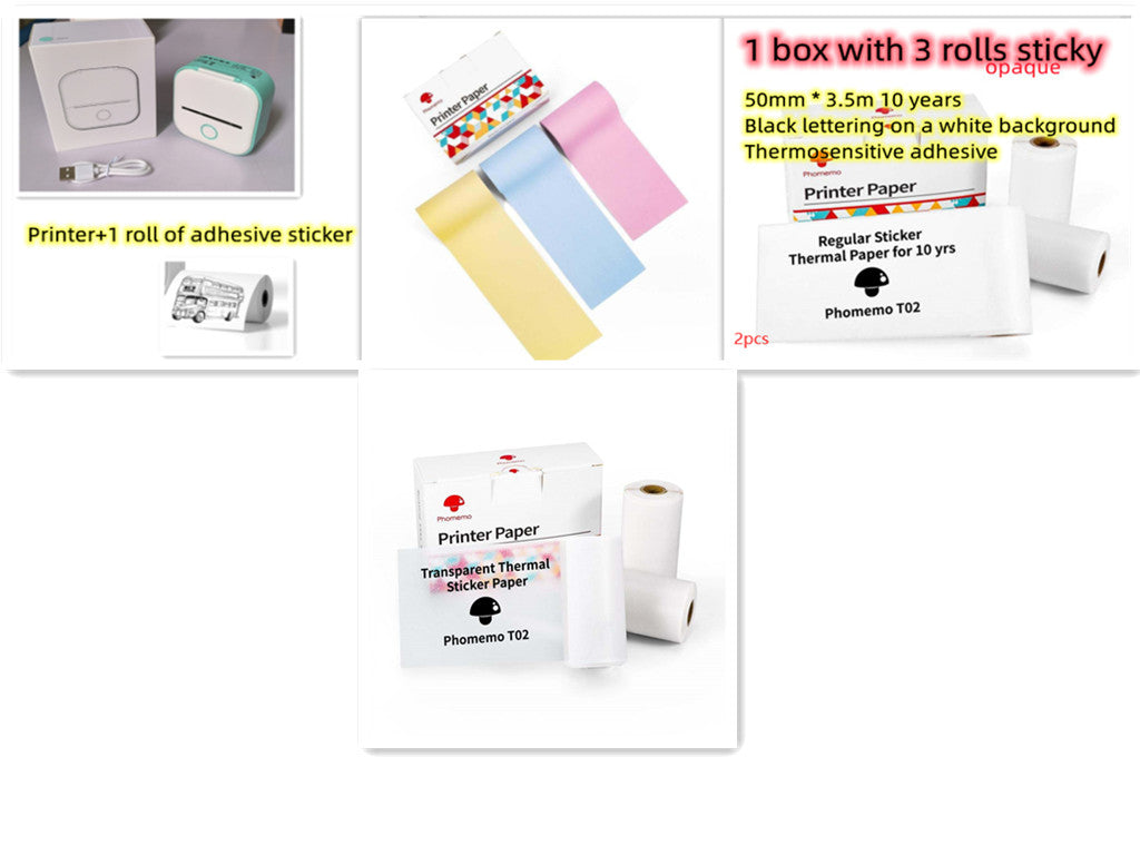 Portable Mini Thermal Printer | Inkless Bluetooth Pocket Printer for Notes & Labels