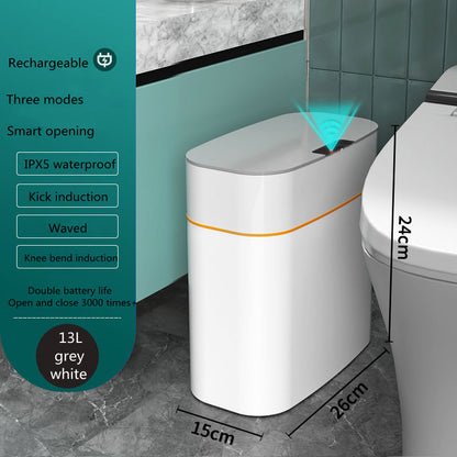 Smart Motion Sensor Trash Can with Lid – Touchless Automatic Dustbin