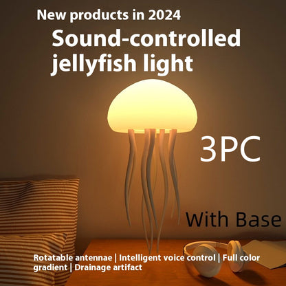LED Jellyfish Mood Lamp – Smart USB Night Light with Floating Jellyfish Effect, Portable Ambient Table Lamp for Bedroom, Bedside & Desk Decor