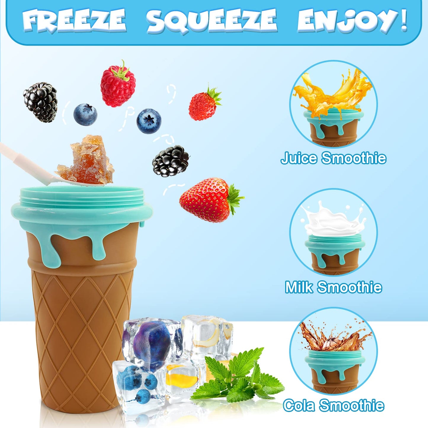 Magic Slushy Maker Cup 500ml – Instant Frozen Drink Squeeze Bottle
