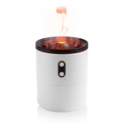 Volcanic Flame Aroma Diffuser USB Portable Jellyfish Humidifier with LED Night Light & Essential Oil Fragrance