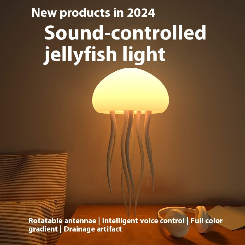 LED Jellyfish Mood Lamp – Smart USB Night Light with Floating Jellyfish Effect, Portable Ambient Table Lamp for Bedroom, Bedside & Desk Decor