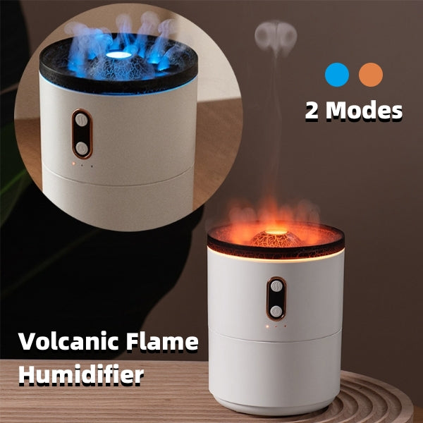 Volcanic Flame Aroma Diffuser USB Portable Jellyfish Humidifier with LED Night Light & Essential Oil Fragrance