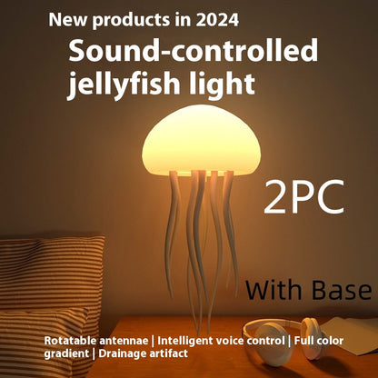 LED Jellyfish Mood Lamp – Smart USB Night Light with Floating Jellyfish Effect, Portable Ambient Table Lamp for Bedroom, Bedside & Desk Decor